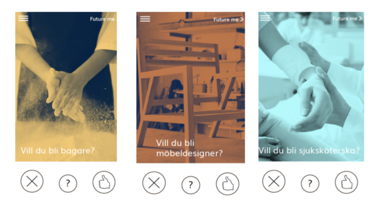 Screenshot from a prototype of the solution Future me.