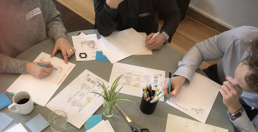 Deltagare i kreativ marknadsdialog testar design thinking