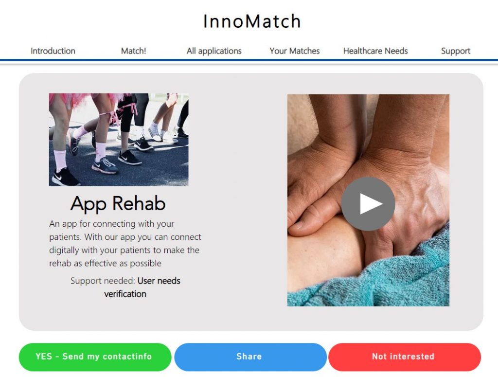 Prototype of the InnoMatch tool.