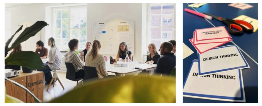 Kreativ lunch i Openlabs lokaler, med förberedda samtalsämnen