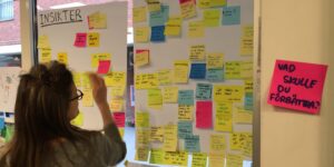 Tavla med insikter om vad lokalborna vill ha i sin park, under workshop med Openlab.