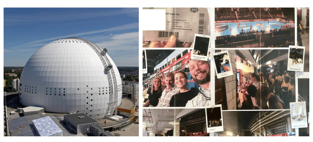 Globen collage Kollage av bilder från behovsinventering för uppdraget Globen 2.0.